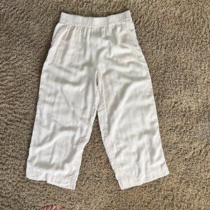 SIGRID OLSEN Wide Leg Linen Pants in Women's Size Large in Ivory Beachwear